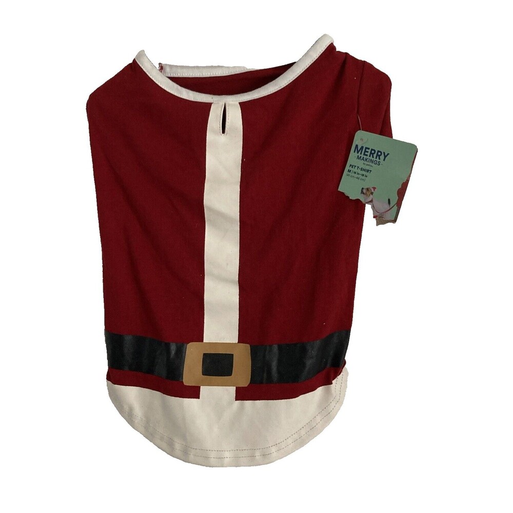 Dog Santa Claus T-shirt Costume Size M Christmas Pet Coat by Merry Makings NWT